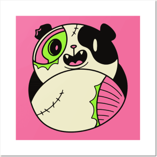 Cute Zombie Panda // Funny Halloween Animals Posters and Art